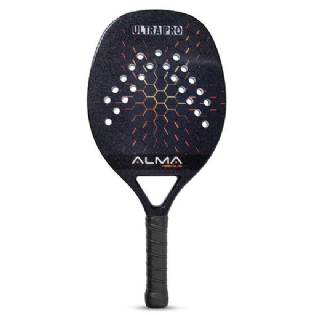 RAQUETE PARA BEACH TENNIS 12K CARBON ALMA GENIUS - ULTRAPRO BLACK