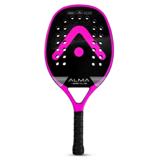 RAQUETE BEACH TENNIS CARBONO 3K PRETA/ROSA ALMA GENIUS