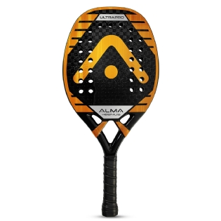 RAQUETE BEACH TENNIS CARBONO 12K ULTRA PRO PRETA/LARANJA ALMA GENIUS