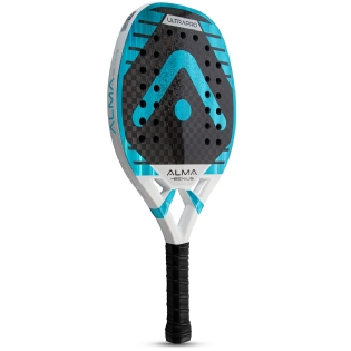 RAQUETE BEACH TENNIS CARBONO 12K ULTRA PRO PRETA/AZUL ALMA GENIUS