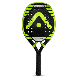 RAQUETE BEACH TENNIS CARBONO 12K ULTRA PRO PRETA/VERDE ALMA GENIUS