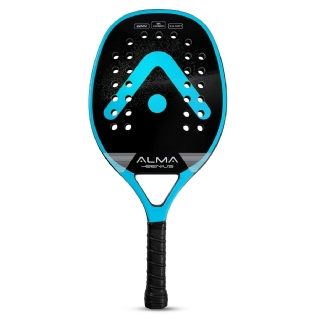 RAQUETE BEACH TENNIS CARBONO 3K PRETA/AZUL ALMA GENIUS