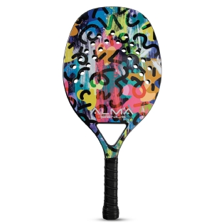 RAQUETE BEACH TENNIS CARBONO 1K PRETA COLORIDA ALMA GENIUS