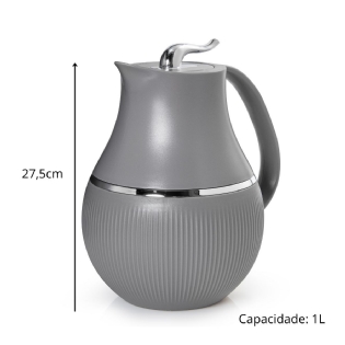 Garrafa Térmica 1L Marsala Cinza para Chá Café Termopro